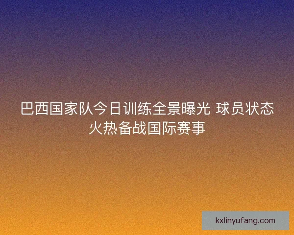 巴西国家队今日训练全景曝光 球员状态火热备战国际赛事 巴西国家队今日训练全景曝光 球员状态火热备战国际赛事