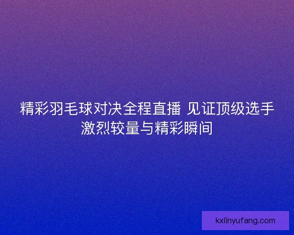 精彩羽毛球对决全程直播 见证顶级选手激烈较量与精彩瞬间 精彩羽毛球对决全程直播 见证顶级选手激烈较量与精彩瞬间