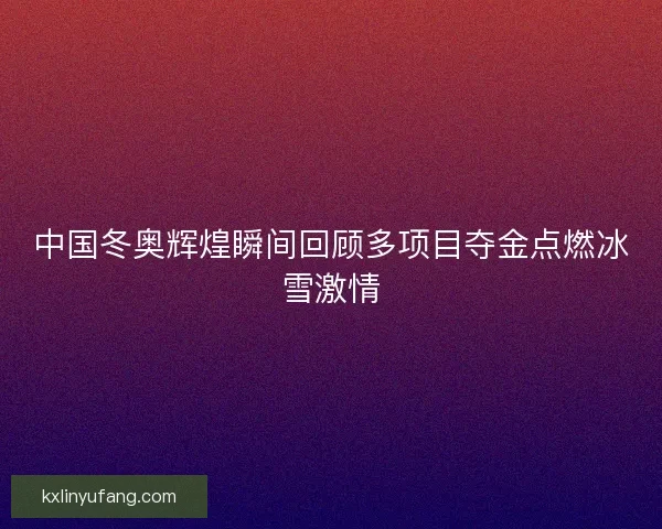 中国冬奥辉煌瞬间回顾多项目夺金点燃冰雪激情