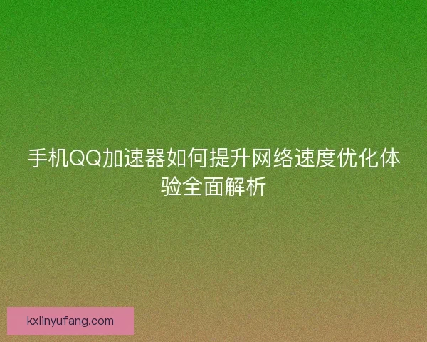 手机QQ加速器如何提升网络速度优化体验全面解析