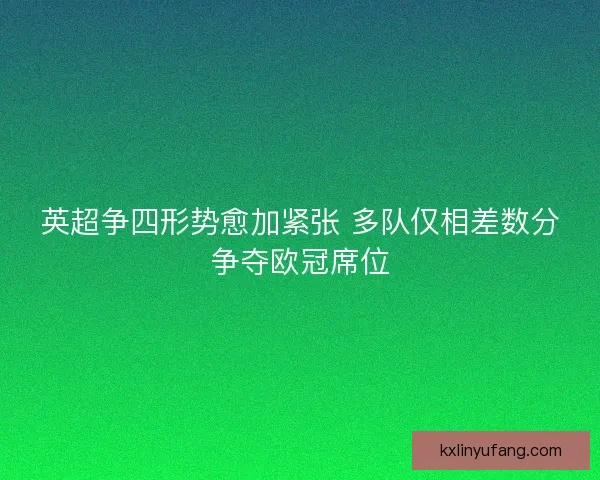 英超争四形势愈加紧张 多队仅相差数分争夺欧冠席位